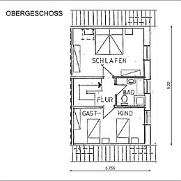 Grundriss des 1. Obergeschosses